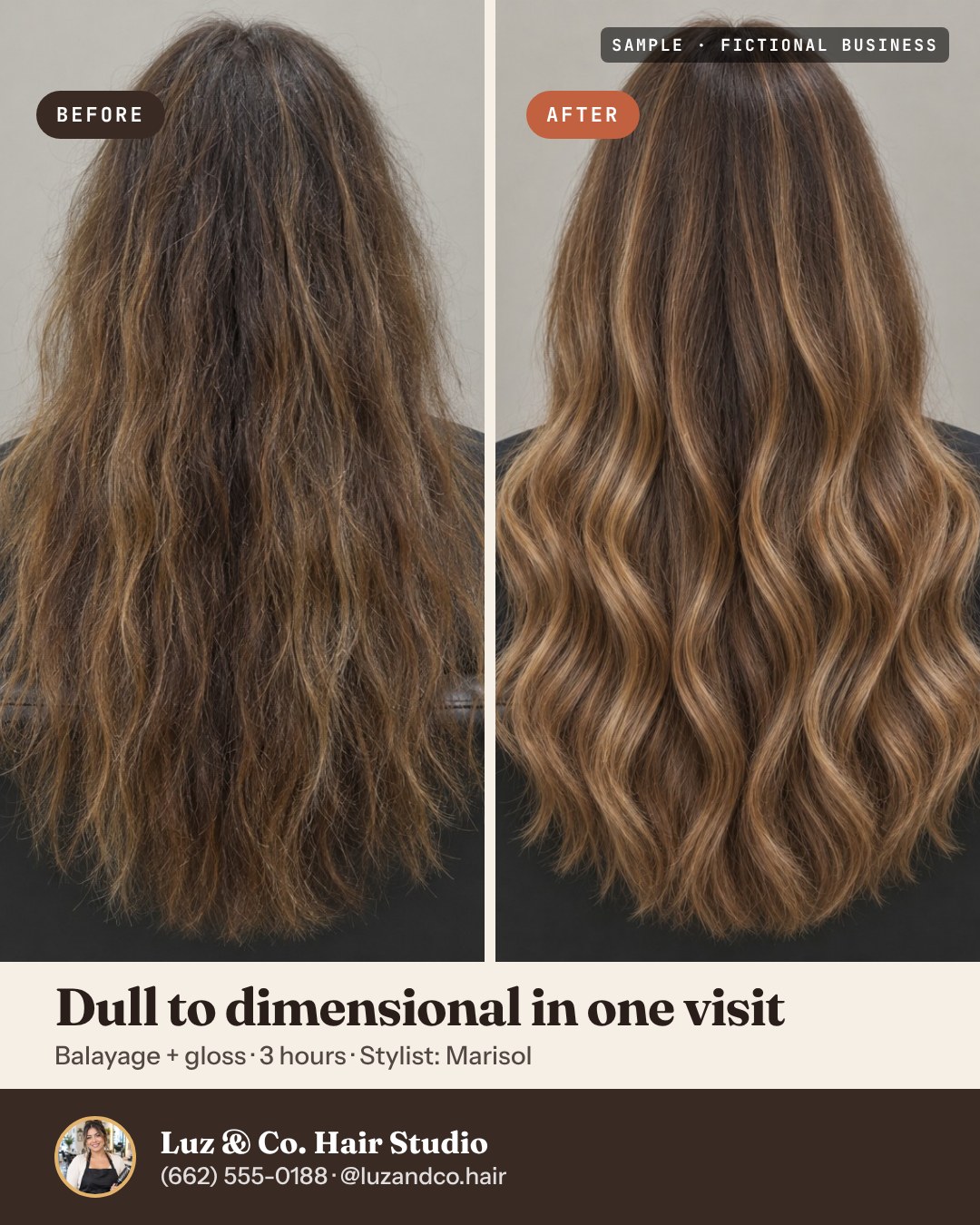Sample before and after post