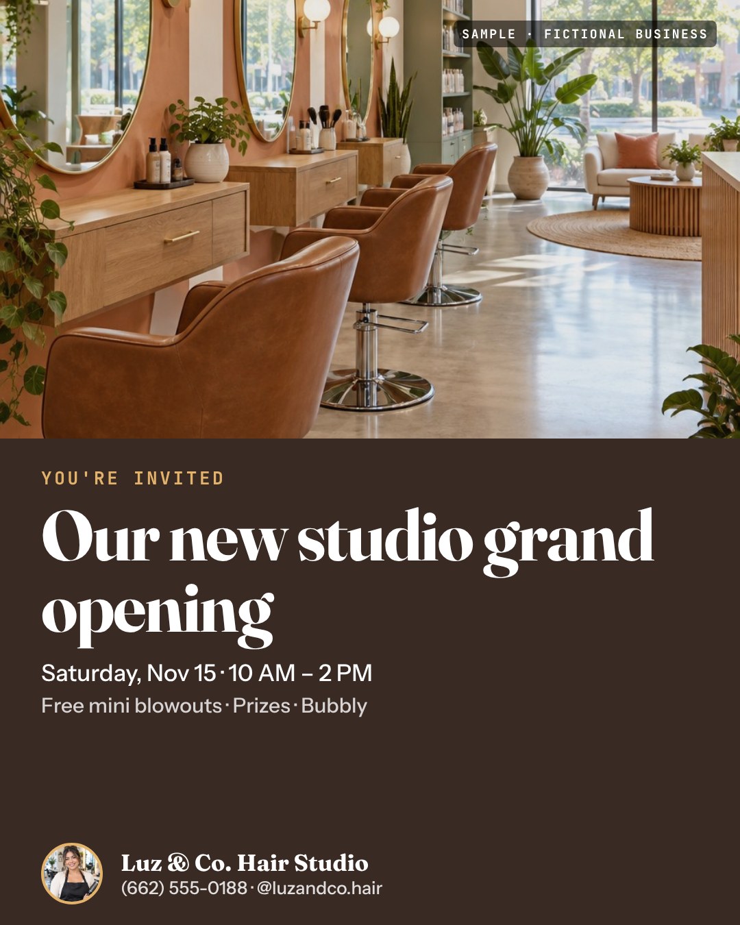 Sample grand opening announcement