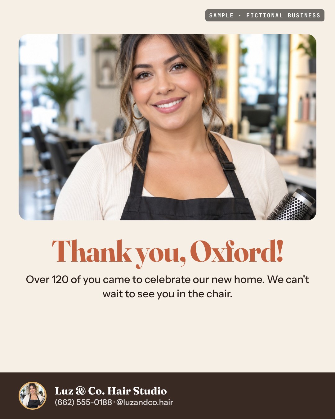 Sample thank-you post